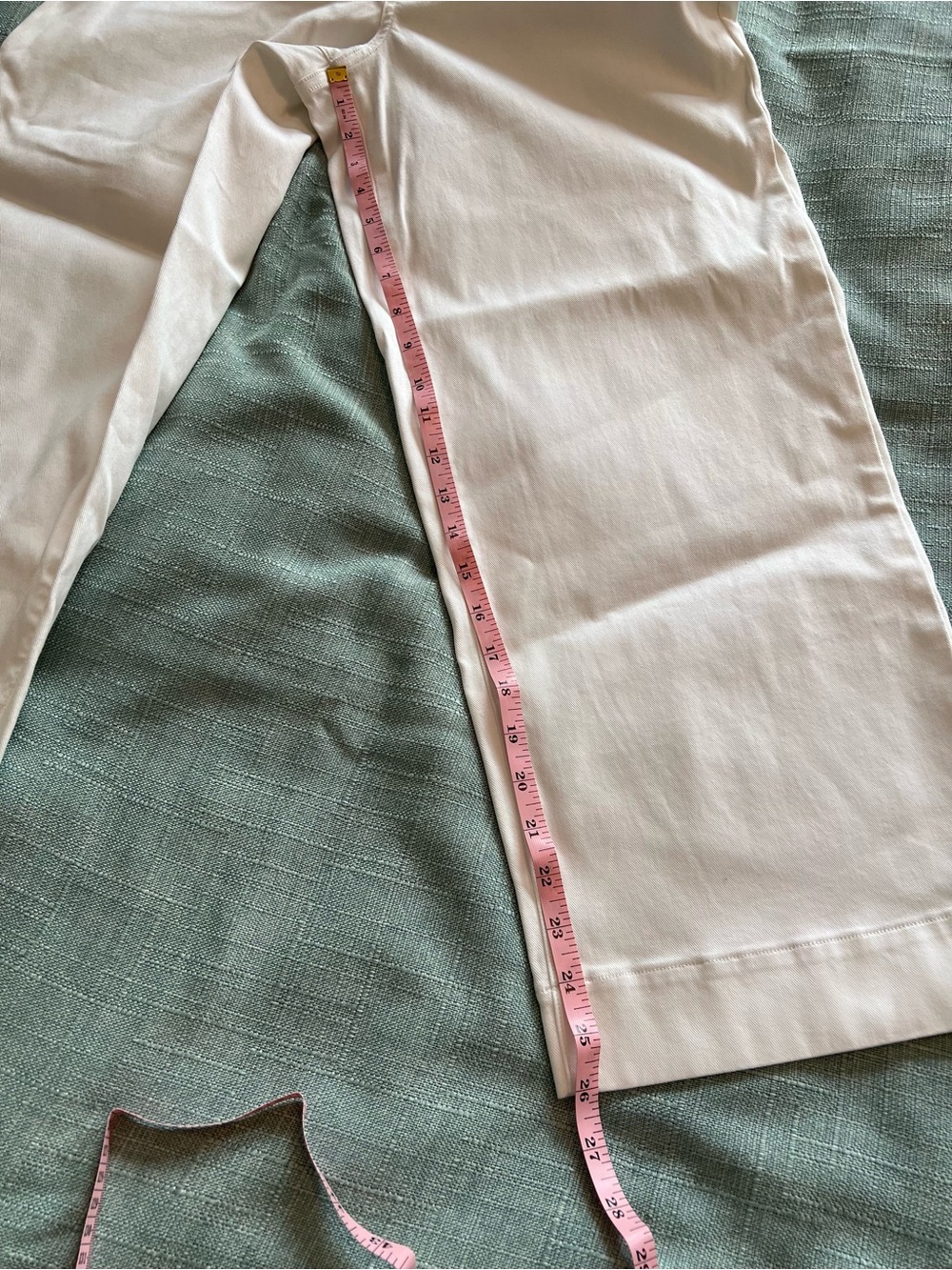 SPANX White Wide-Leg Cropped Twill Pants Size Large NWT - Picture 11 of 12